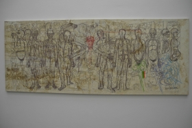 München. Pinakothek der Moderne. Hermann Nitsch "Das letzte Abendmahl"