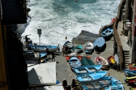 Cinque Terre. Riomaggiore. Paadid täna ei sõida.