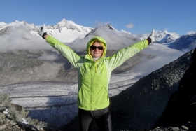 Bergstation Eggishorn (2869 m). Mina ja Aletschgletscher. Hing on rõõmu täis!