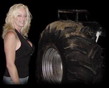 Redneck woman with a big wheel